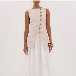 Dissh Baylee Sleeveless Linen Top Size 4